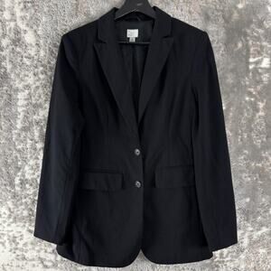 A New Day Size S Career Notched Blazer Jacket Lined Long Sleeve Black